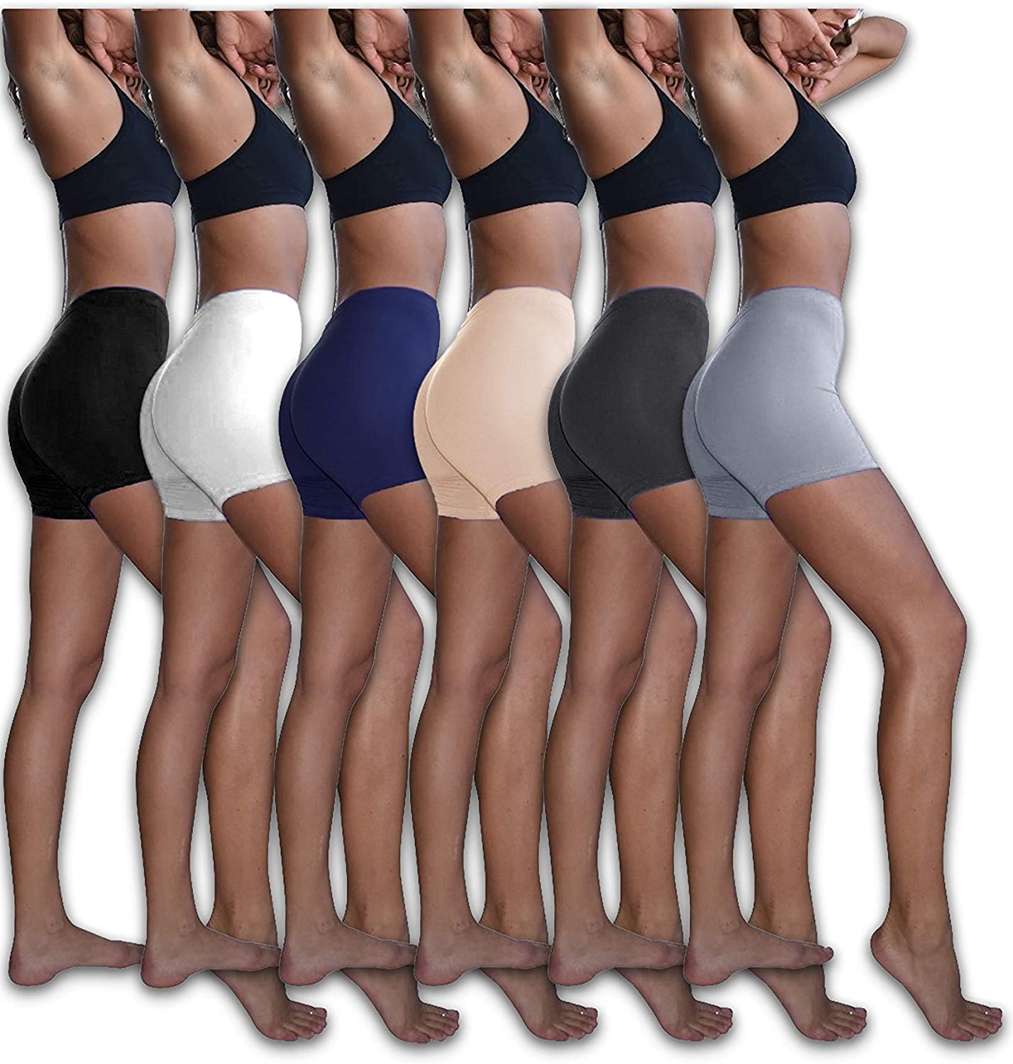 Price:$21.99 Sexy Basics Women's 6 Pack Stretch Boyshort Boxer Brief Undershorts (6 Pack- Black/White/Navy/Nude/Charcoal/Grey, XXXX-Large) at Amazon Women’s Clothing store