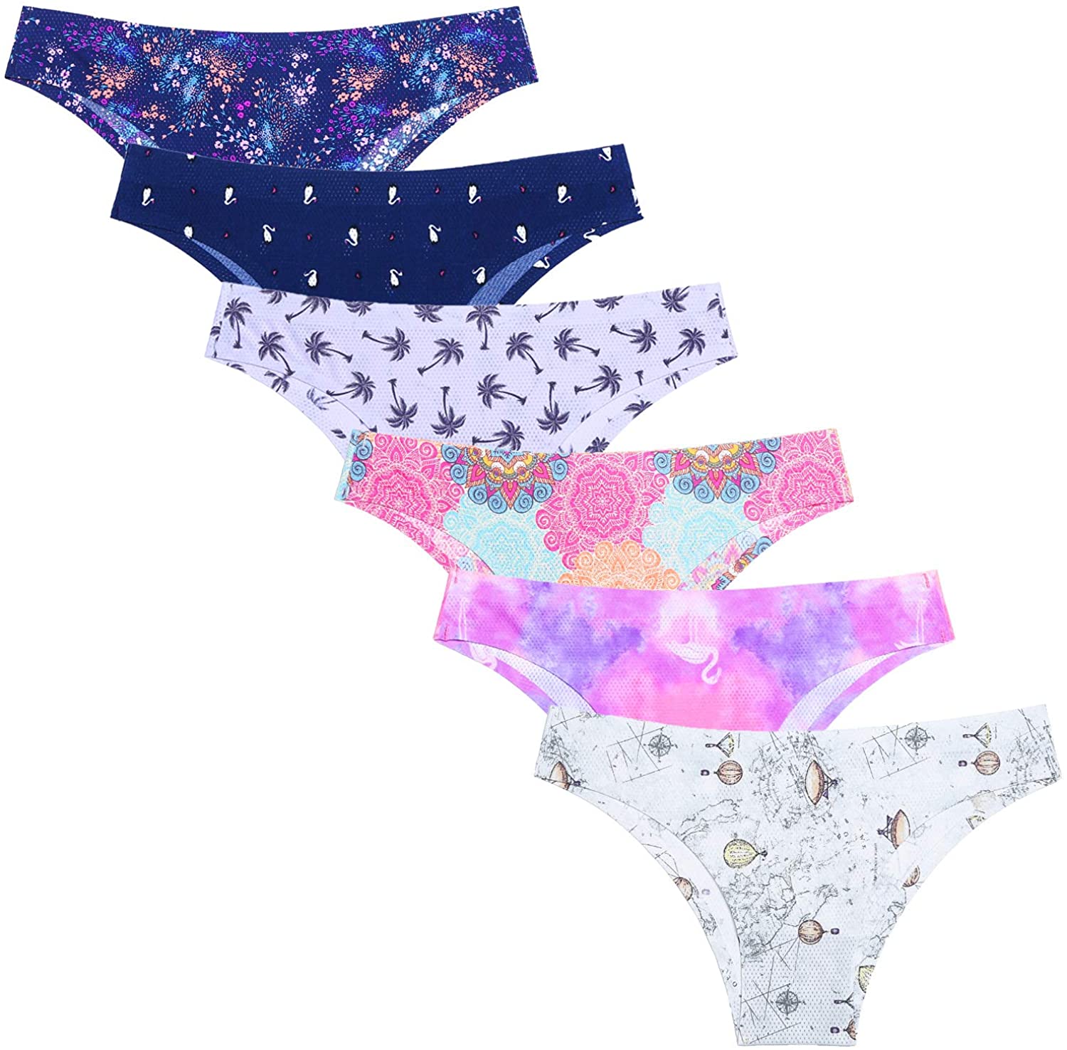 Price:$16.99 Kingfung Womens Seamless Underwear Bikini Nylon Spandex Women's Panties at Amazon Women’s Clothing store