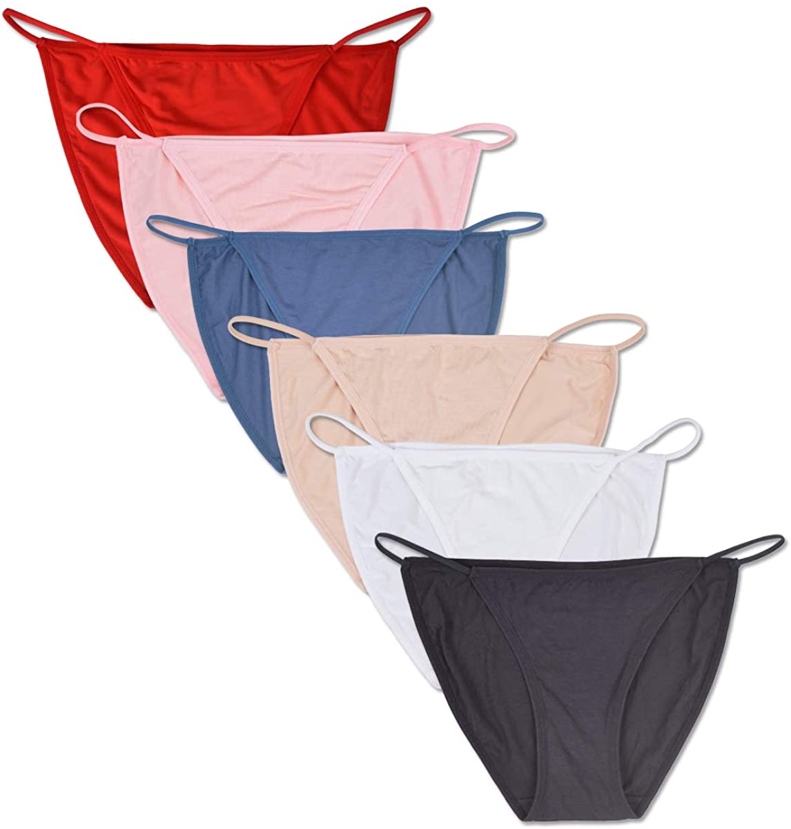 Price:$18.99 GaaiKei 6 Pack Women’s Low-Rise String Bikinis Panties Stretch Lingerie Underwear at Amazon Women’s Clothing store