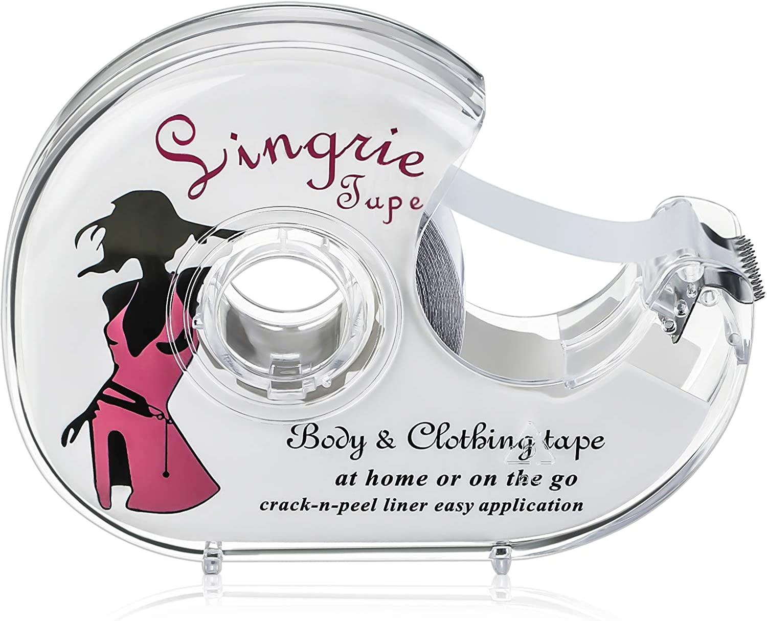Price:$9.95 5 Pieces Body Tape Clear Fabric Double Sided Clothing Tape Lingerie Tape with Dispenser for Women Clothes Dress and Bra, 69 Feet at Amazon Women’s Clothing store