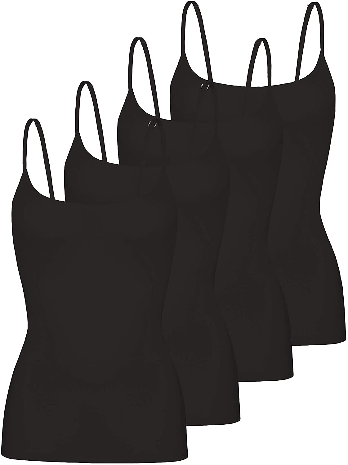 Price:$22.99 Comfneat Women's 4-Pack Slim-Fit Camisoles Cotton Adjustable Spaghetti Strap Top Underwear at Amazon Women’s Clothing store