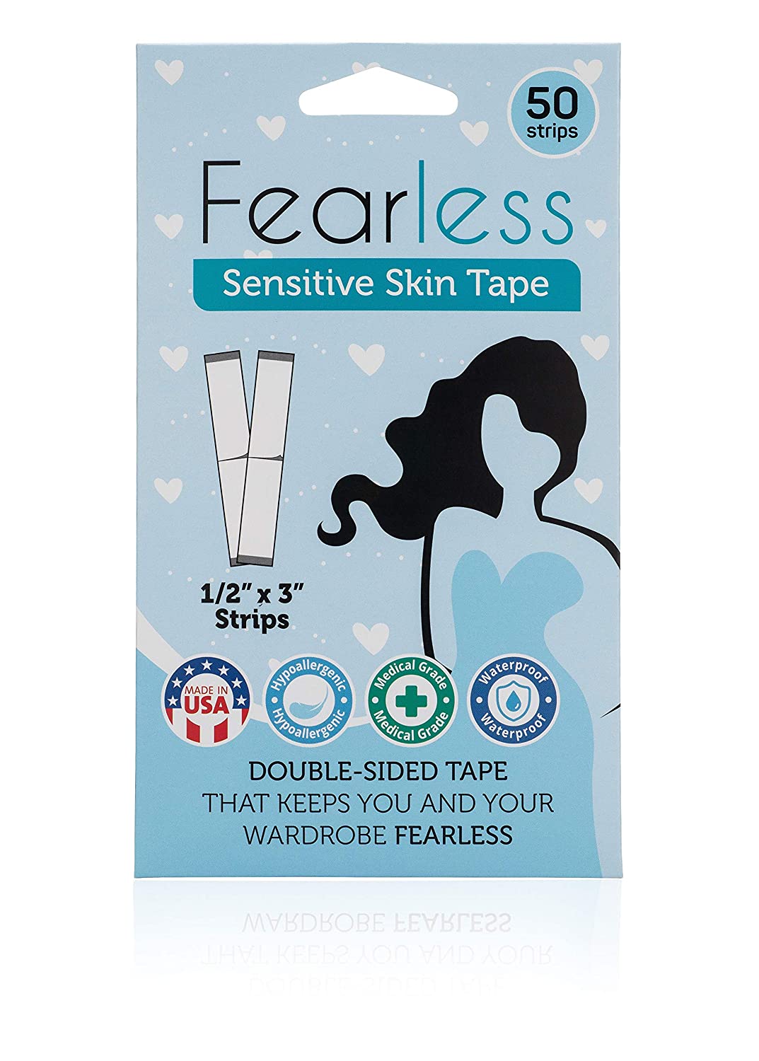 Price:$11.95    Fearless Tape - Sensitive Skin - Women's Double Sided Tape for Clothing and Body, Transparent Clear Color for All Skin Shades, 50 Count  Clothing