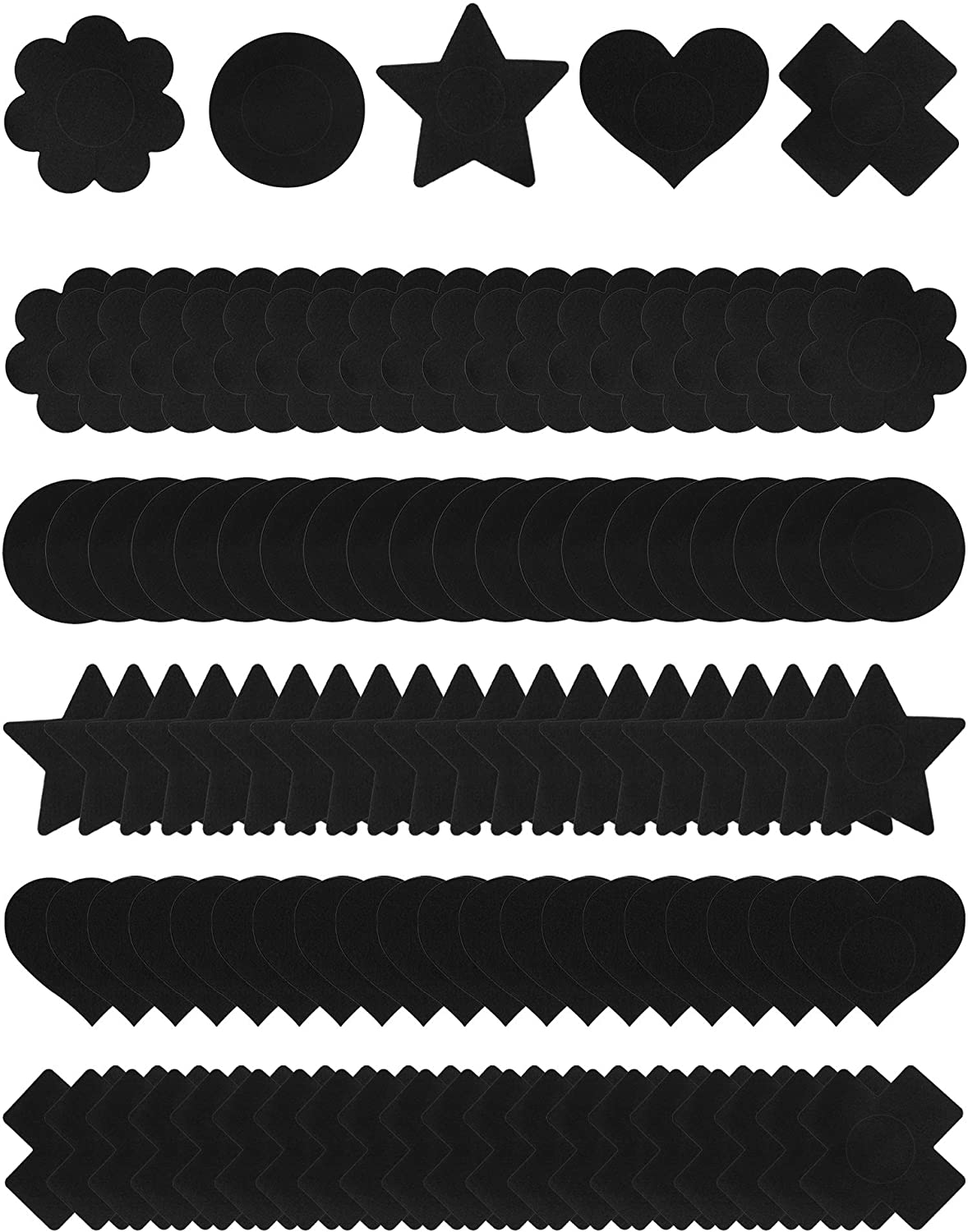 Price:$14.99 50 Pairs Pasties Nipple Covers Disposable Breast Pasties Self-Adhesive Nipple Breast Covers Multi-Shape Bra (Black) at Amazon Women’s Clothing store