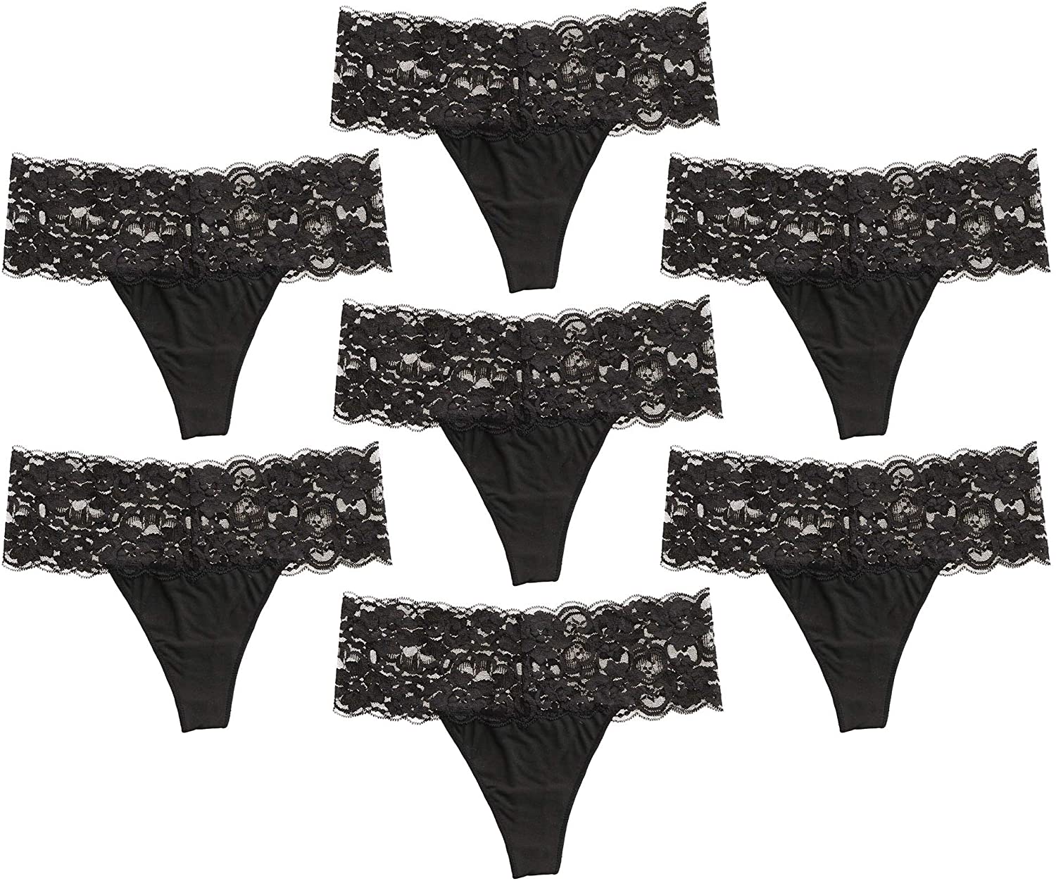 Price:$15.99    Alyce Intimates Women’s Lace Thong, Pack of 7  Clothing