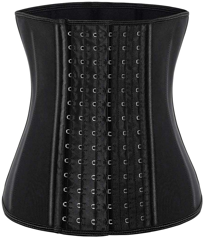 Price:$16.89 ECOWALSON Waist Trainer for Women Corset Cinher Body Shaper with Steel Bones and Extender at Amazon Women’s Clothing store