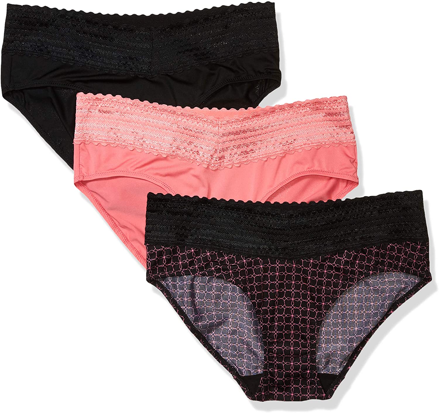 Price:$10.72 Warner's Women's No Pinching No Problems 3 Pack Micro Hipster With Lace Panties at Amazon Women’s Clothing store