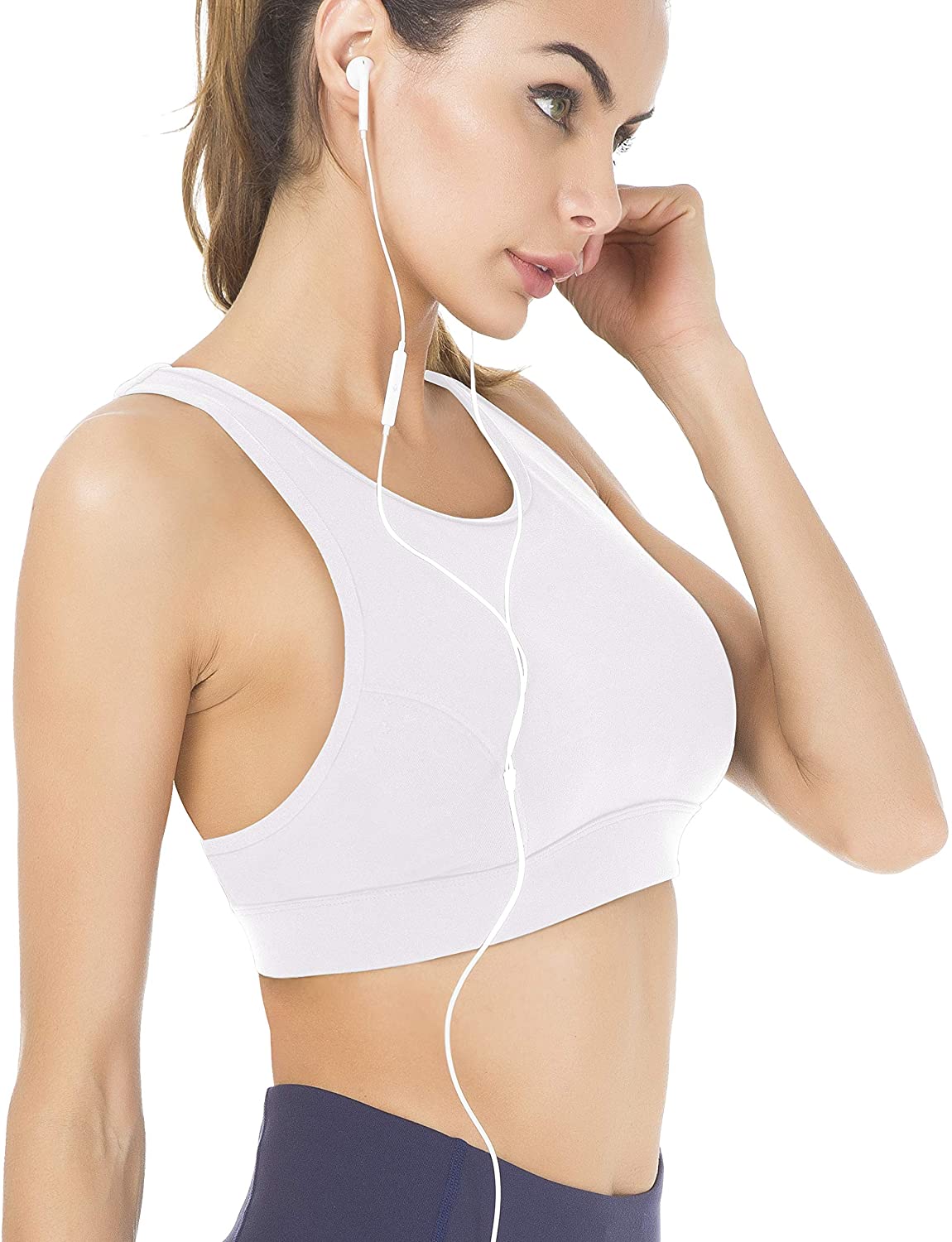 Price:$16.99 QUEENIEKE Women's Medium Support Back Pocket Energy Sport Bra Cotton Feel 70927 at Amazon Women’s Clothing store