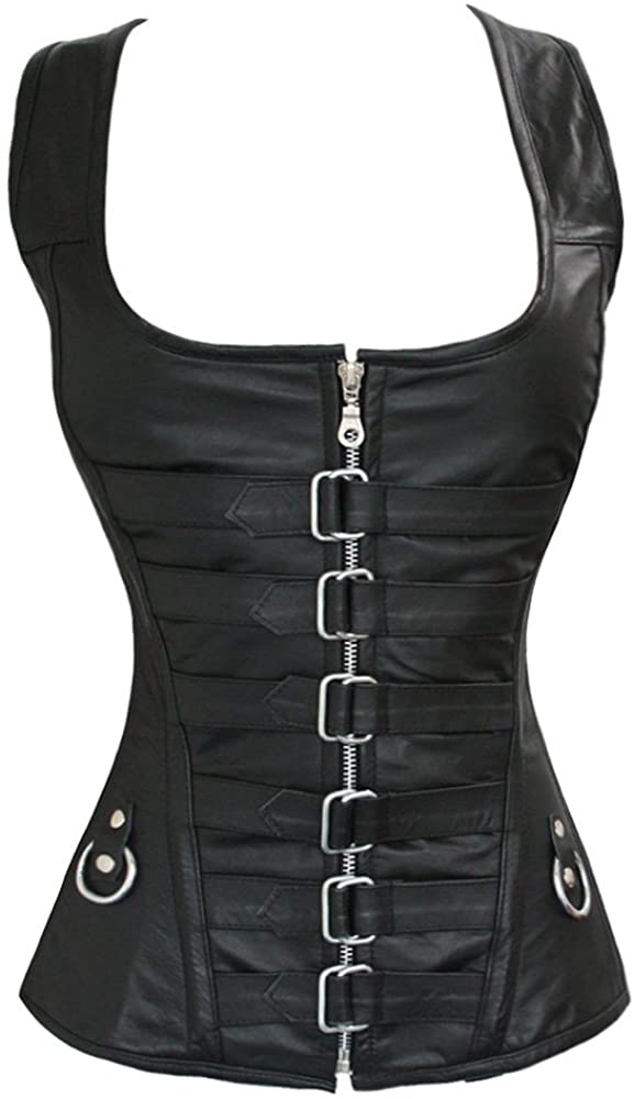 Price:$109.99 luvsecretlingerie Heavy Duty 24 Double Steel Boned Waist Training Genuine Leather Overbust Shaper Corset #1215-LE at Amazon Women’s Clothing store