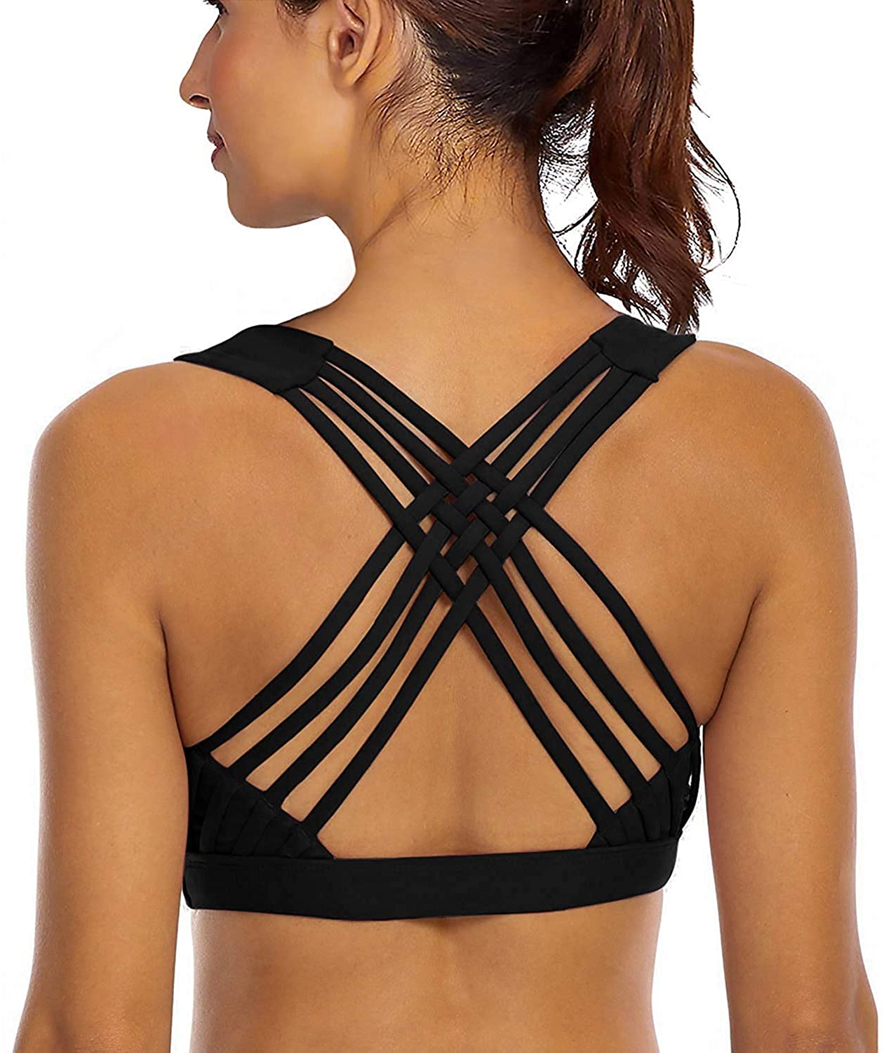 Price:$18.99 YIANNA Sports Bras for Women - Strappy Sports Bra Padded for Yoga, Running, Fitness - Athletic Gym Tops at Amazon Women’s Clothing store