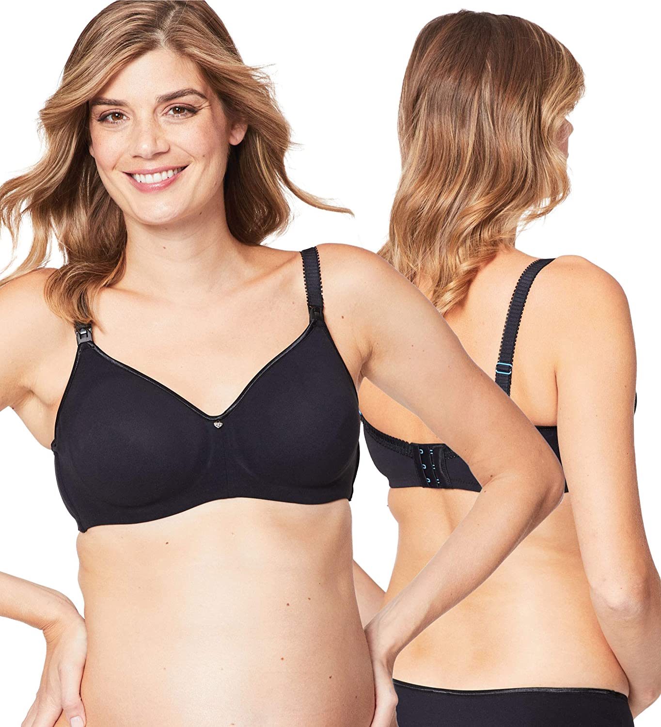 Price:$67.00 Cake Maternity Croissant Soft Wire Nursing Bra for Breastfeeding, Full Cup Flexi Wire Supportive Maternity Bra, 34E UK/ 34F US, Black at Amazon Women’s Clothing store