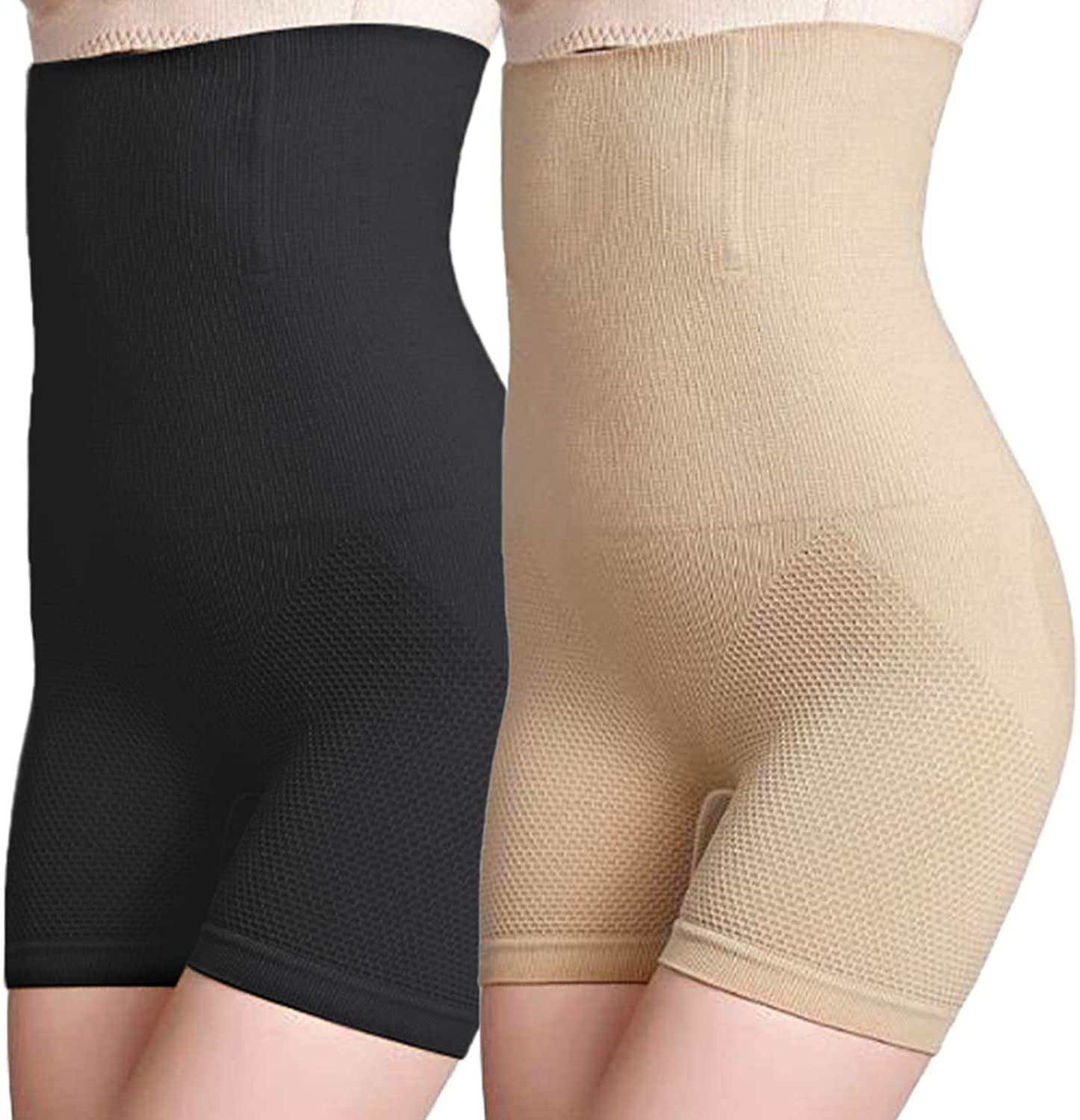 Price:$10.22 iloveSIA 2PACK Shapewear High Waist Tummy Control Shorts Mid-Thigh Body Shaper Panties at Amazon Women’s Clothing store