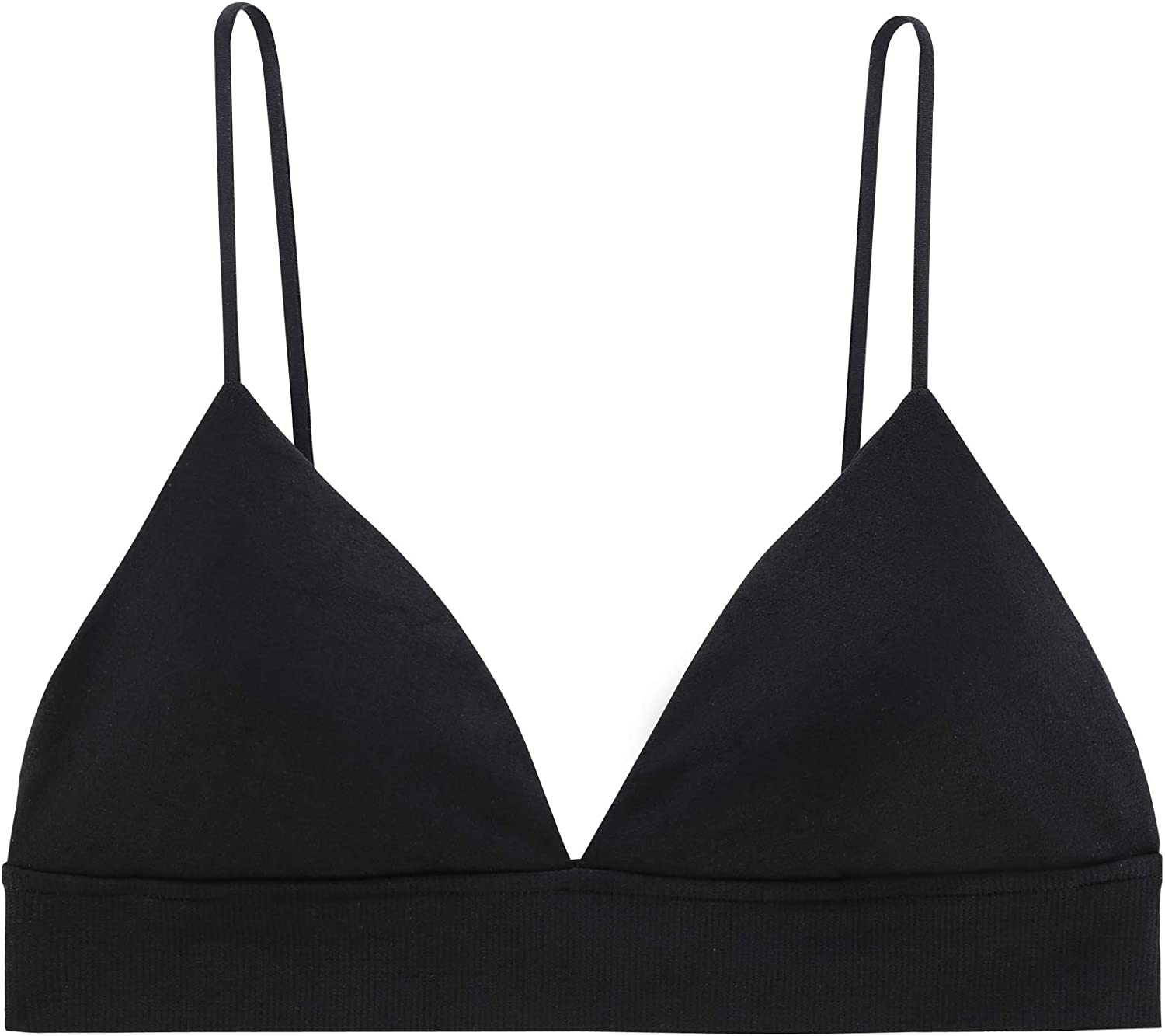 Price:$14.98 INIBUD Bralette for Women Triangle Cups Removable Padded Wire Free Pull On Closure at Amazon Women’s Clothing store