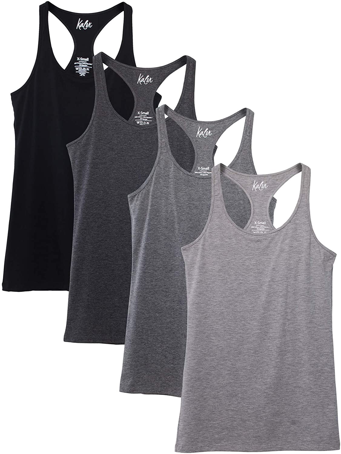 Price:$30.99 Kalon Women's 4-Pack Racerback Shelf Bra Camisole Base Layer at Amazon Women’s Clothing store