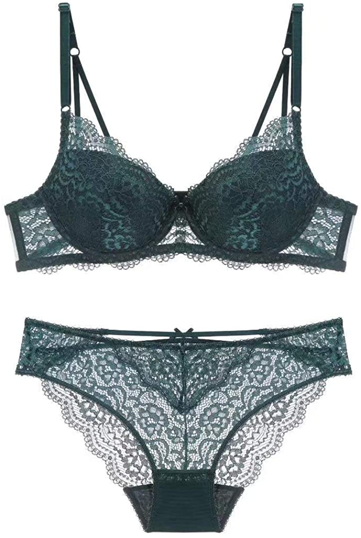 Price:$16.99 Swbreety Women's Push Up Bra Lace Wireless Lightly Padded Bra and Panty Set at Amazon Women’s Clothing store