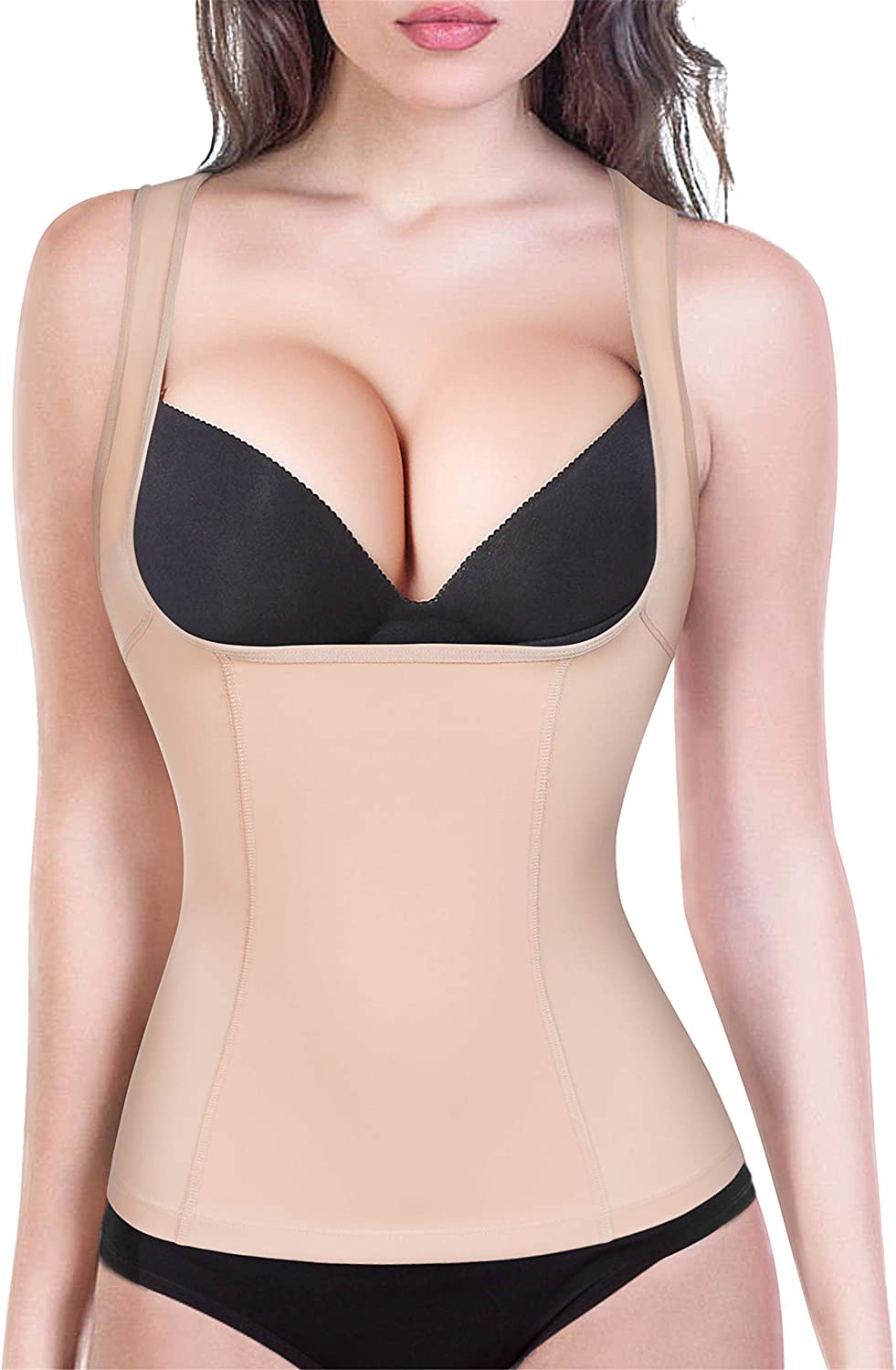 Price:$19.99 Women's Underbust Corset Tops Waist Trainer Tummy Control Shapwear Slimming Body Shaper at Amazon Women’s Clothing store