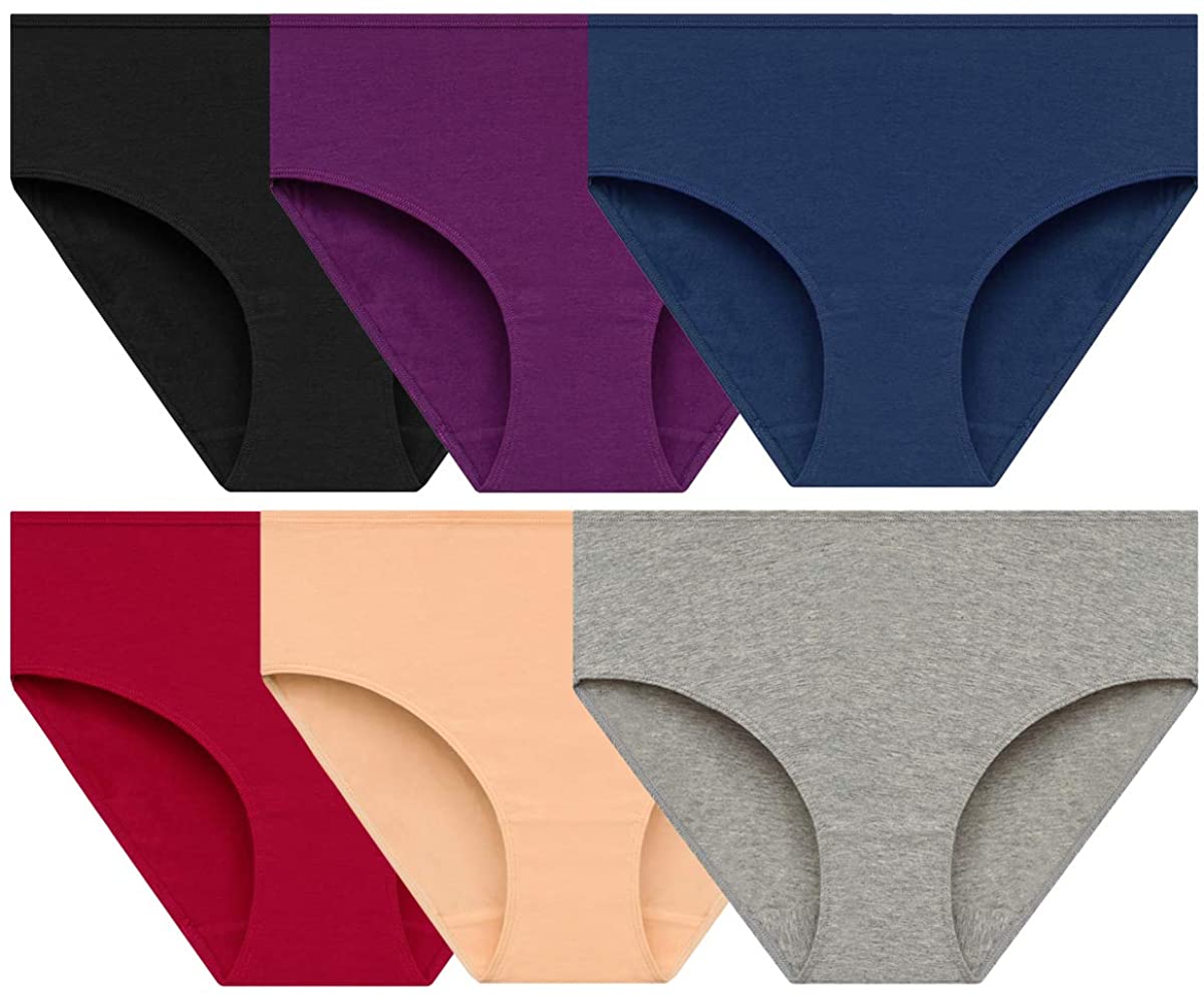 Price:$9.99 Annenmy Women's Cotton Brief Ladies Panties Lingerie Undergarments for Women Multipack (Black+Gray+Blue+Purple+Red+Nude, 5 Pack, Small) at Amazon Women’s Clothing store