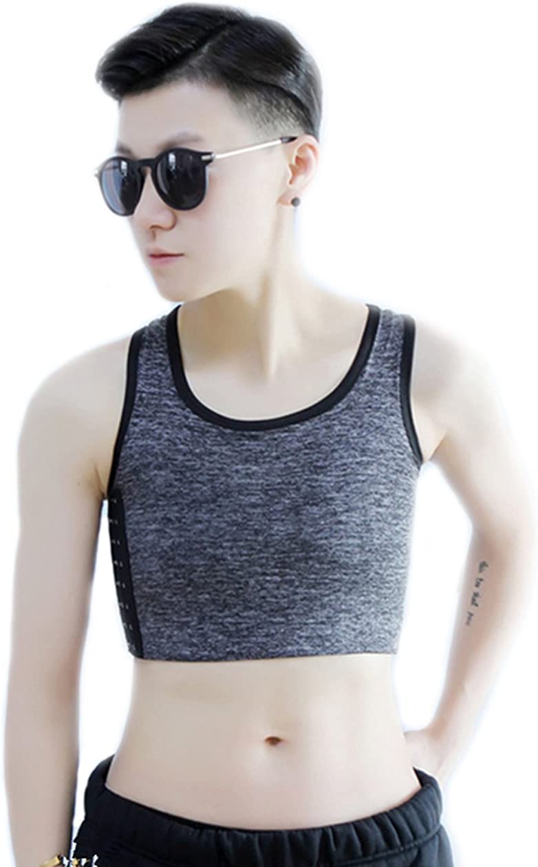 Price:$16.99 BaronHong Tomboy Trans Lesbian Cotton Chest Binder Plus Size Short Tank Top with Stronger Elastic Band at Amazon Women’s Clothing store