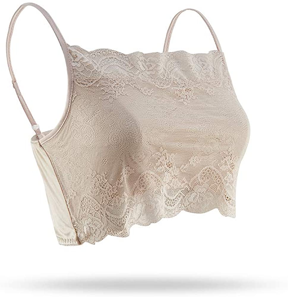 Price:$16.99 SilRiver Womens Silk Crop Tops Lace Tank Tops Fashion Mini Camisole Bendeau for Women Girls at Amazon Women’s Clothing store