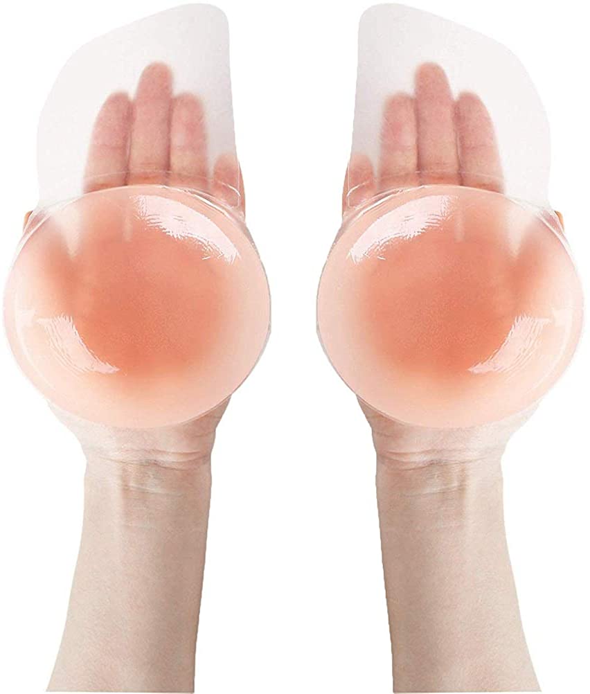 Price:$17.95 Nipplecovers Sticky Bra Strapless Silicone Nippleless Covers Lift Pasties Adhesive Bras(Pink, Round) at Amazon Women’s Clothing store