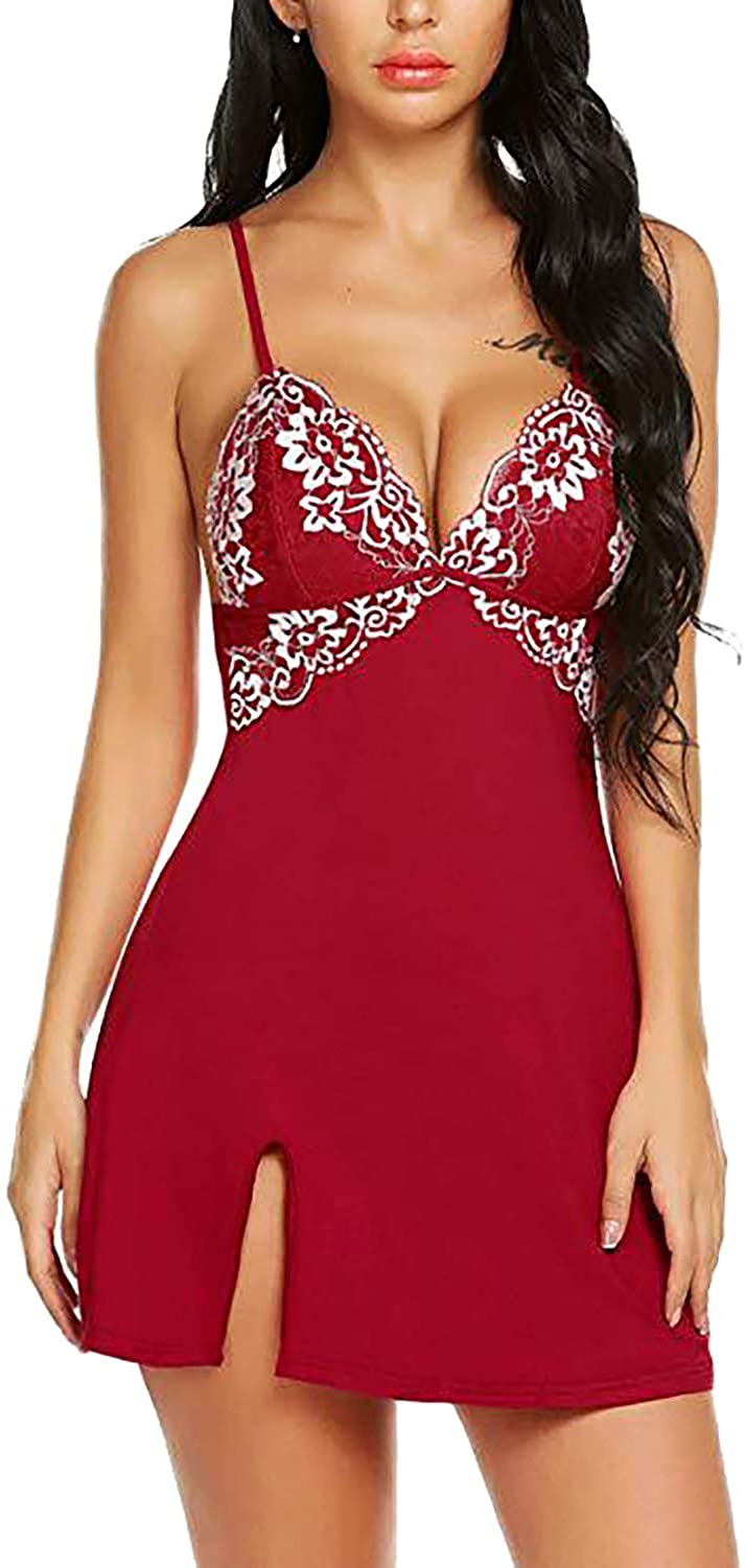 Price:$15.99 Women Lingerie Sexy Chemise V Neck Nightgown Lace Babydoll Floral Sleepwear Backless Nightwear at Amazon Women’s Clothing store