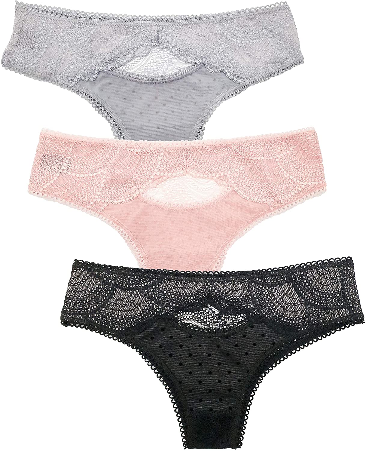 Price:$17.99 Sexy Panties for Women Lace Front Keyhole Underwear Small - 3X Plus Size 3 Pack at Amazon Women’s Clothing store