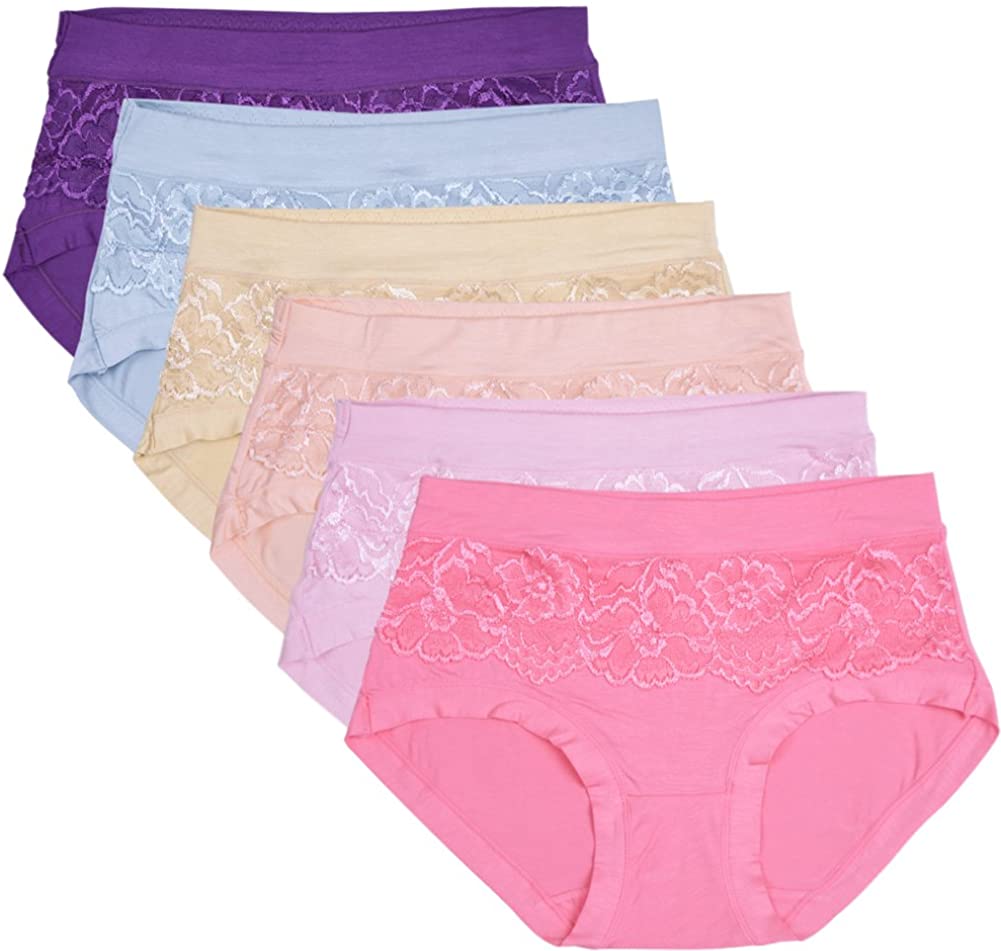 Price:$20.99 Buankoxy Women's 6 Pack Mid-Rise Stretch Bamboo Fiber Panties (Softer Than Cotton), Assorted Colors at Amazon Women’s Clothing store