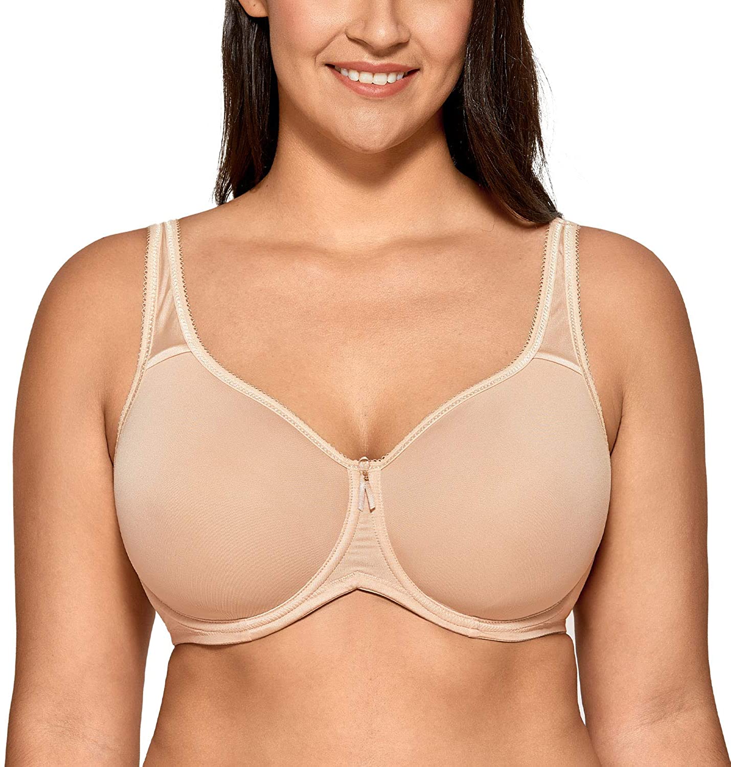 Price:$19.99 DELIMIRA Women's Full Coverage Underwire Seamless Lightly Lined Basic T-Shirt Bra at Amazon Women’s Clothing store