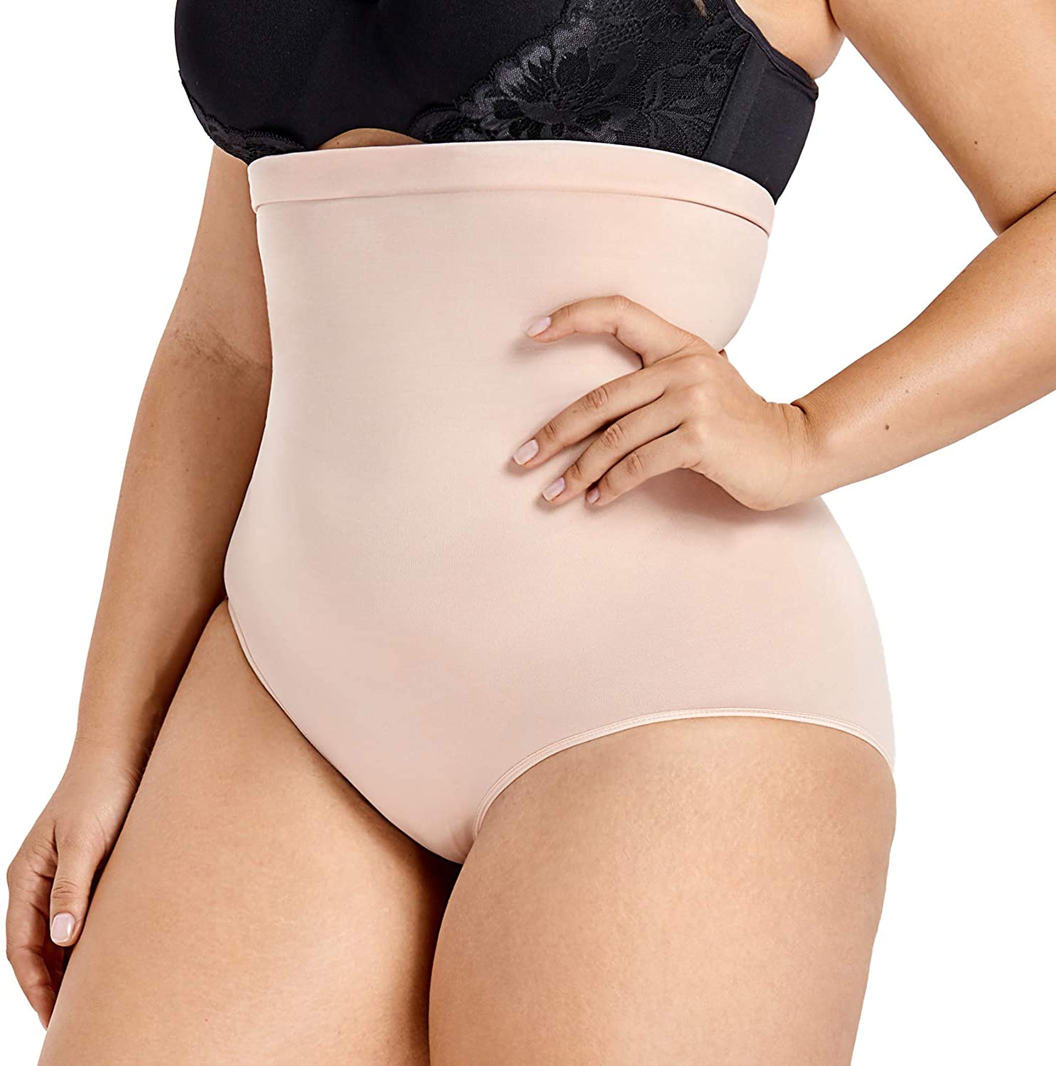 Price:$14.99 DELIMIRA Women High Waist Tummy Control Panties Body Shaper Plus Size Shapewear at Amazon Women’s Clothing store
