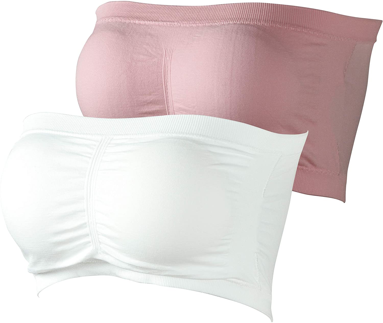 Price:$12.99    saounisi Women Strapless Bandeau Bra, Seamless Wirefree Padded Bralette Tube Bra S-XXXL 2 Packs  Clothing