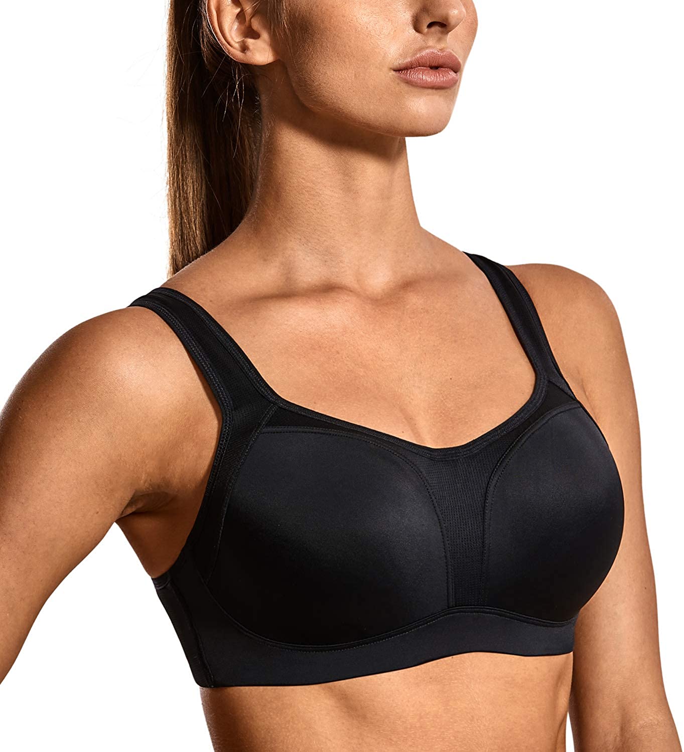 Price:$24.00 SYROKAN Women's High Impact Firm Support Contour Padded Underwire Adjustable Sports Bra at Amazon Women’s Clothing store