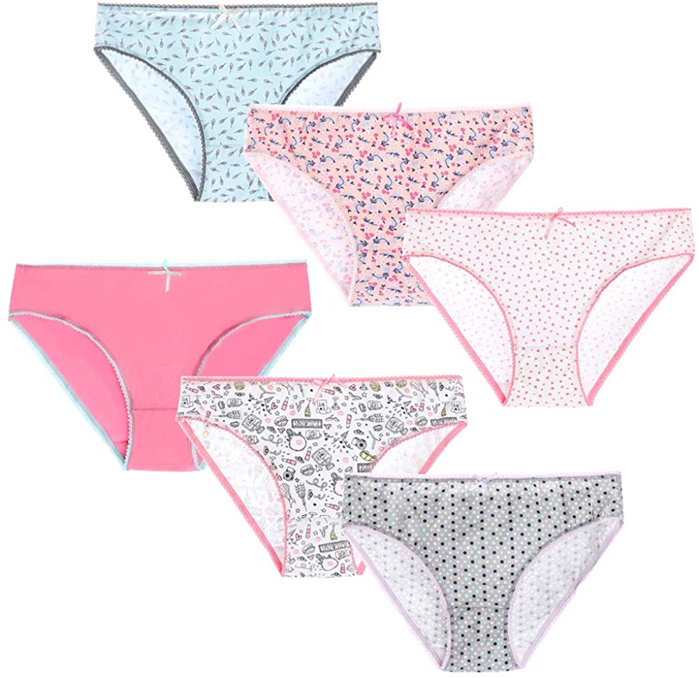 Price:$15.99 Tanseefly 6 Pack Teen Girls Cotton Panties Women Bikini Underwear at Amazon Women’s Clothing store