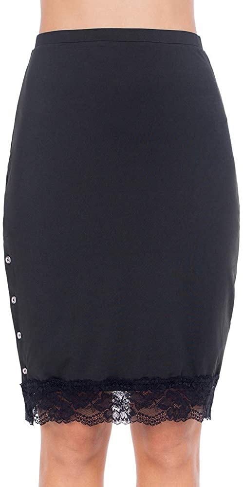 Price:$7.59 MANCYFIT Half Slips for Women Button Down Underskirt for Dresses Lace Trim Side Slit at Amazon Women’s Clothing store