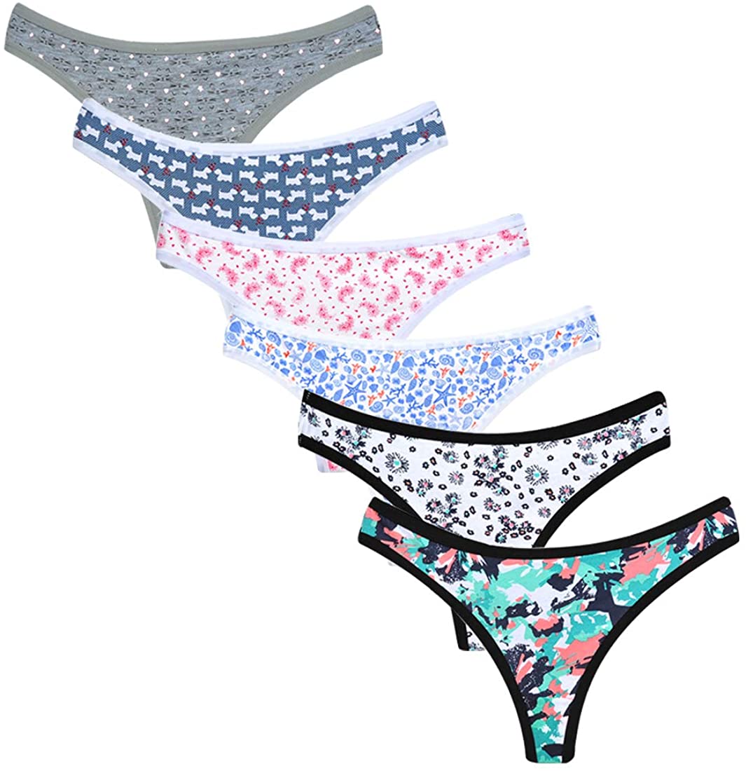 Price:$13.99    Closecret Lingerie Women Cotton Thongs Underwear Comfy Printing G-Strings Panties  Clothing