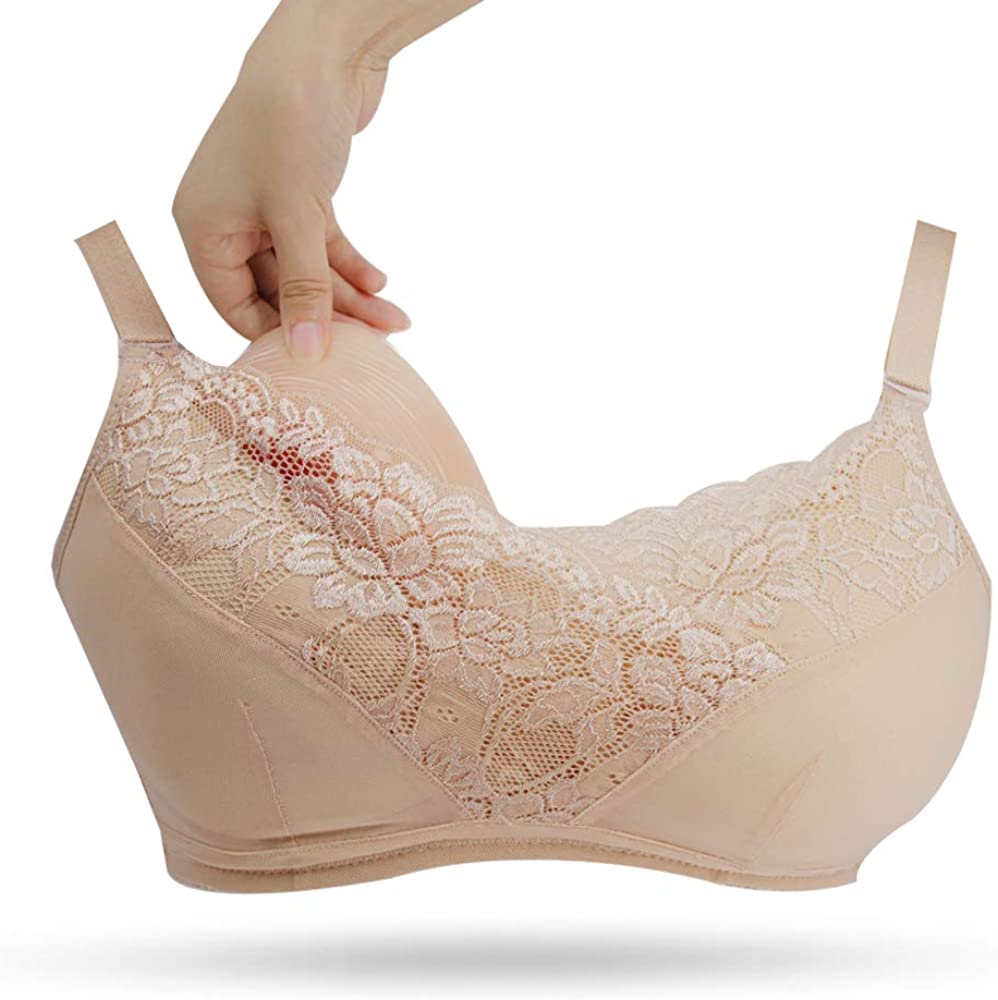 Price:$30.54 ONEFENG Crossdresser Breast Forms with Pocket Bra Silicone Gel Fake Breasts for Transgender at Amazon Women’s Clothing store