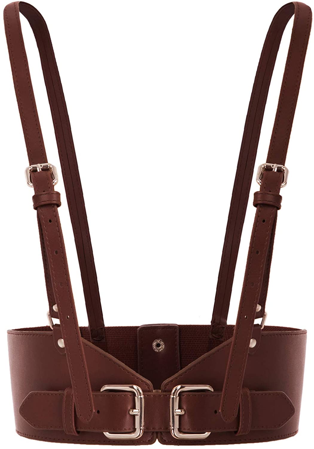 Price:$17.99 Women Fashion Faux Leather Waist Belt Steampunk Underbust Corset at Amazon Women’s Clothing store