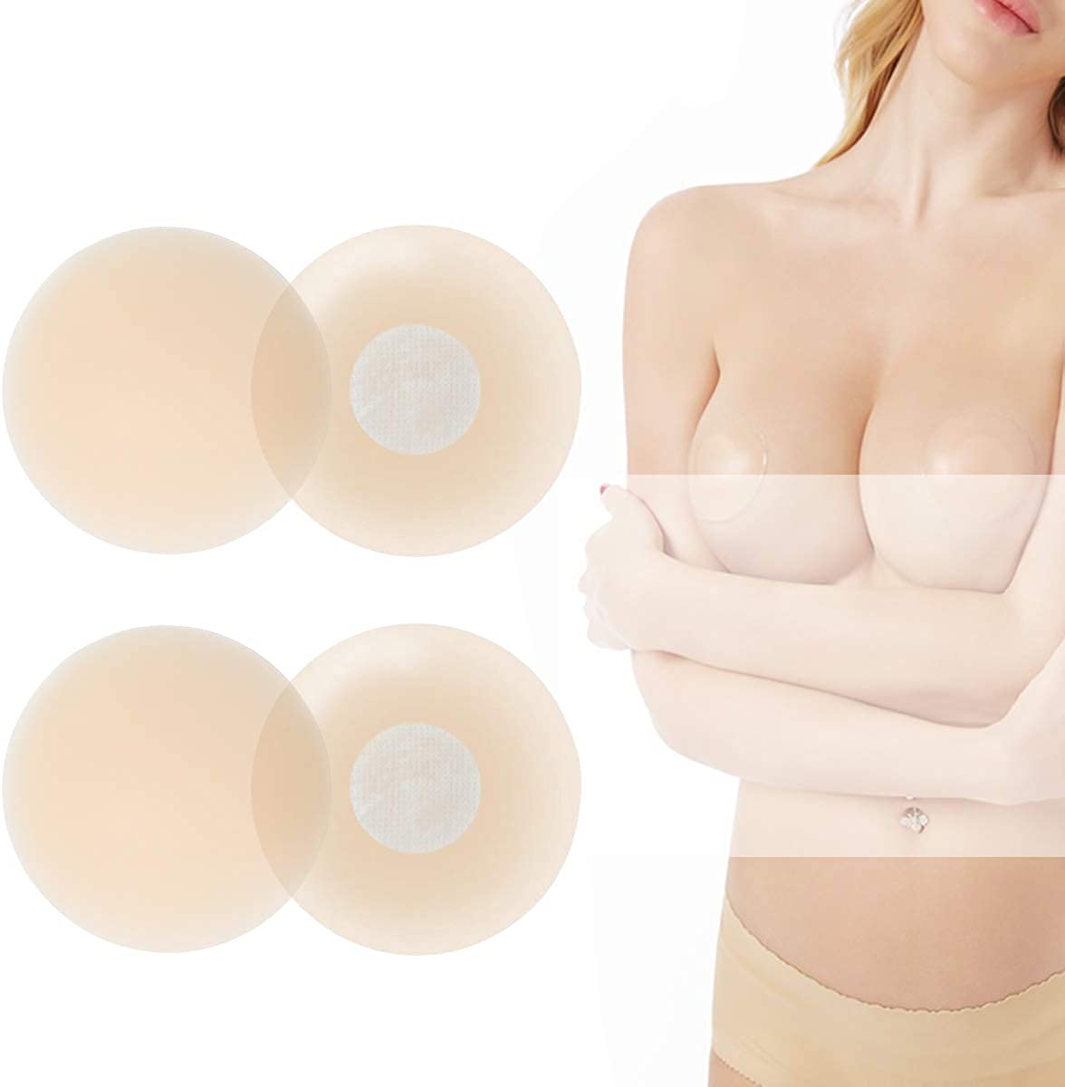 Price:$12.99 3.14inch(Fit A-D Cup), Super Thin Nippleless covers, Womens Reusable Adhesive Nipple Covers Invisible Silicone Pasties With Cotton 2 Pairs at Amazon Women’s Clothing store