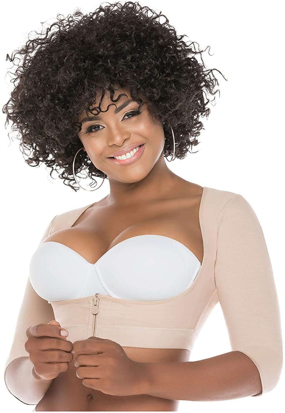 Price:$39.99 Salome 0328-C Compression Sleeve Upper Arm Shaper Post Surgery for Women Fajas Colombianas Chaleco con Mangas at Amazon Women’s Clothing store