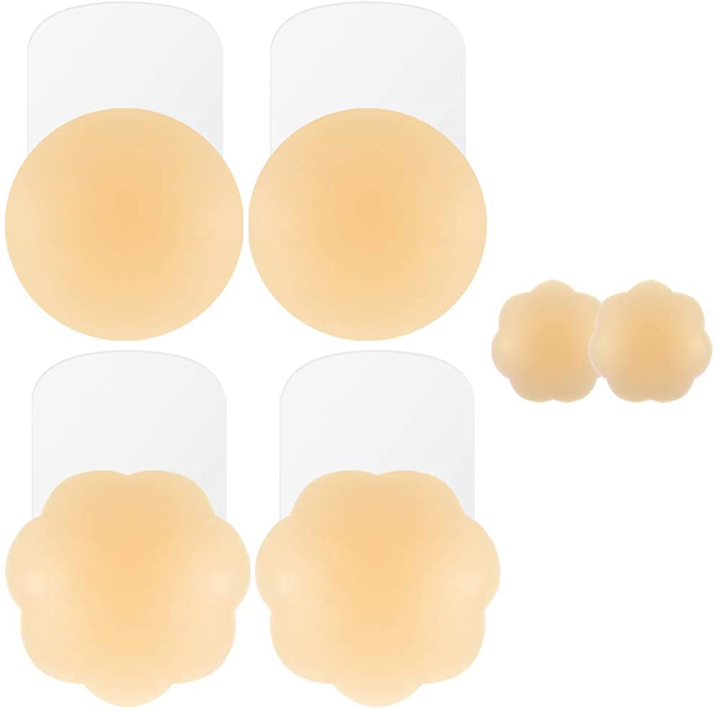 Price:$15.99 Niidor Reusable Pasties Adhesive Silicone Pasties Bra (1 Pairs Round/Flower) at Amazon Women’s Clothing store