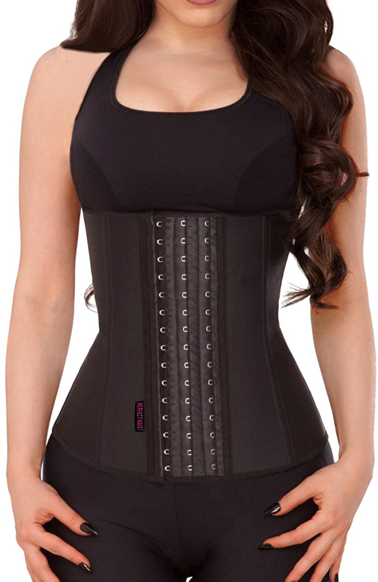 Price:$13.99 DILANNI Women Waist Trainer Corset for Weight Loss Latex Cincher Belt Slim Waist Shaper at Amazon Women’s Clothing store