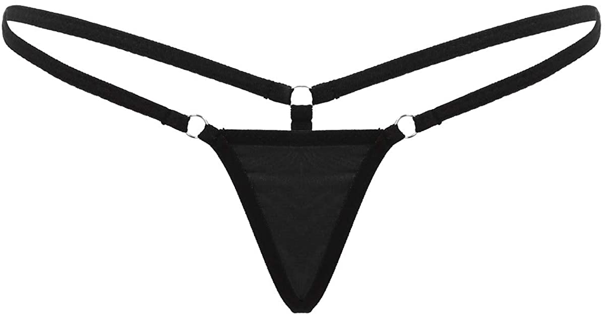 Price:$12.95    Yartina Women's Low Rise Micro Mini G-String Thong Panty Sexy Lingerie Underwear Black One Size  Clothing