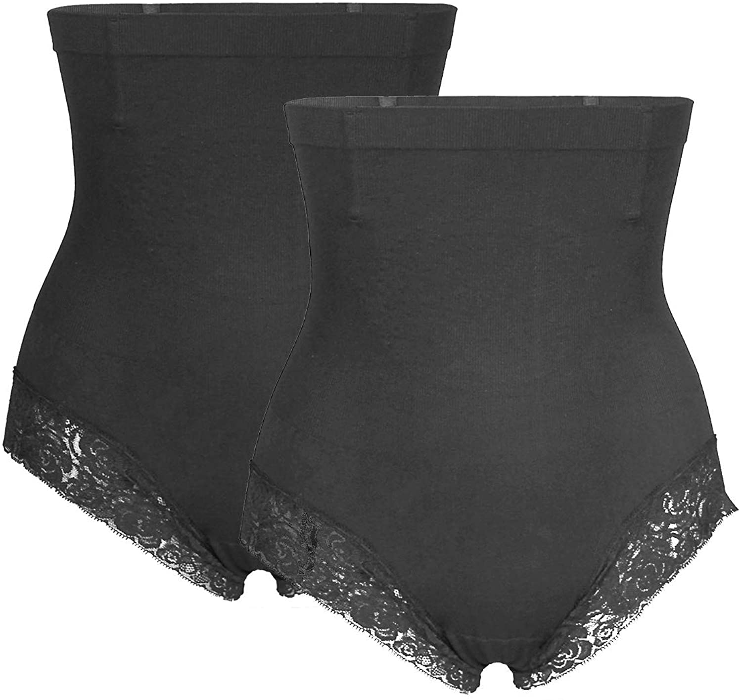 Price:$8.99 iloveSIA 2 Packs Women's High Waist Tummy Control Underwear with Steel Bone Panties Black+Black S at Amazon Women’s Clothing store