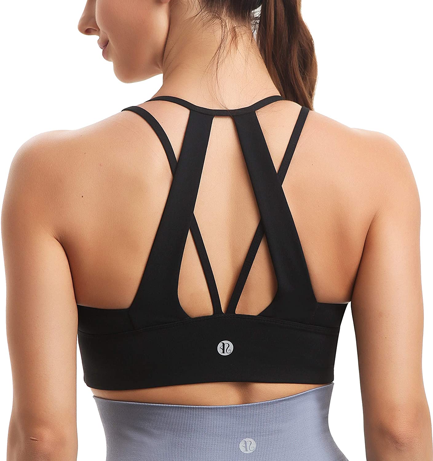 Price:$16.99 RUNNING GIRL Strappy Sports Bra for Women, Medium Support Molded Cup Running Bra Sexy Crisscross Yoga Bra at Amazon Women’s Clothing store