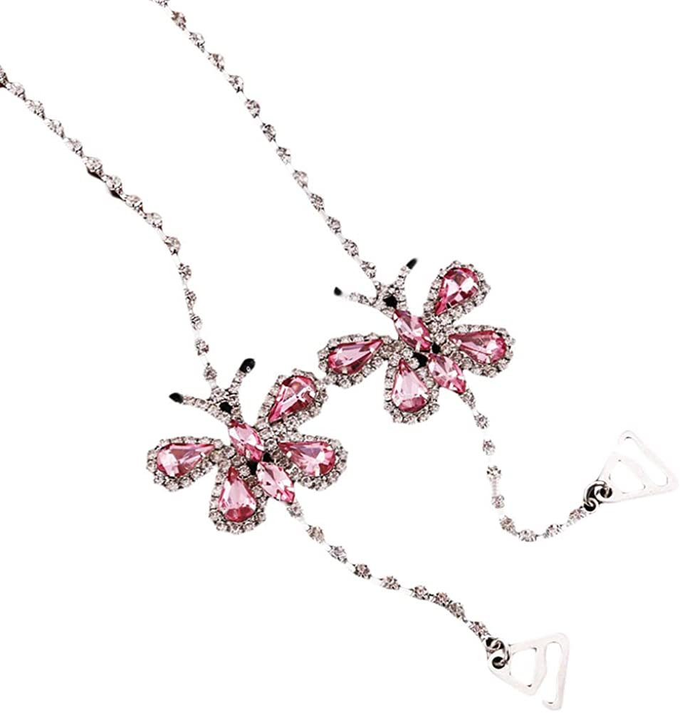 Price:$16.20 Women Lingerie Replacement All-match Double Butterfly Rhinestone Bra Straps, A02 at Amazon Women’s Clothing store