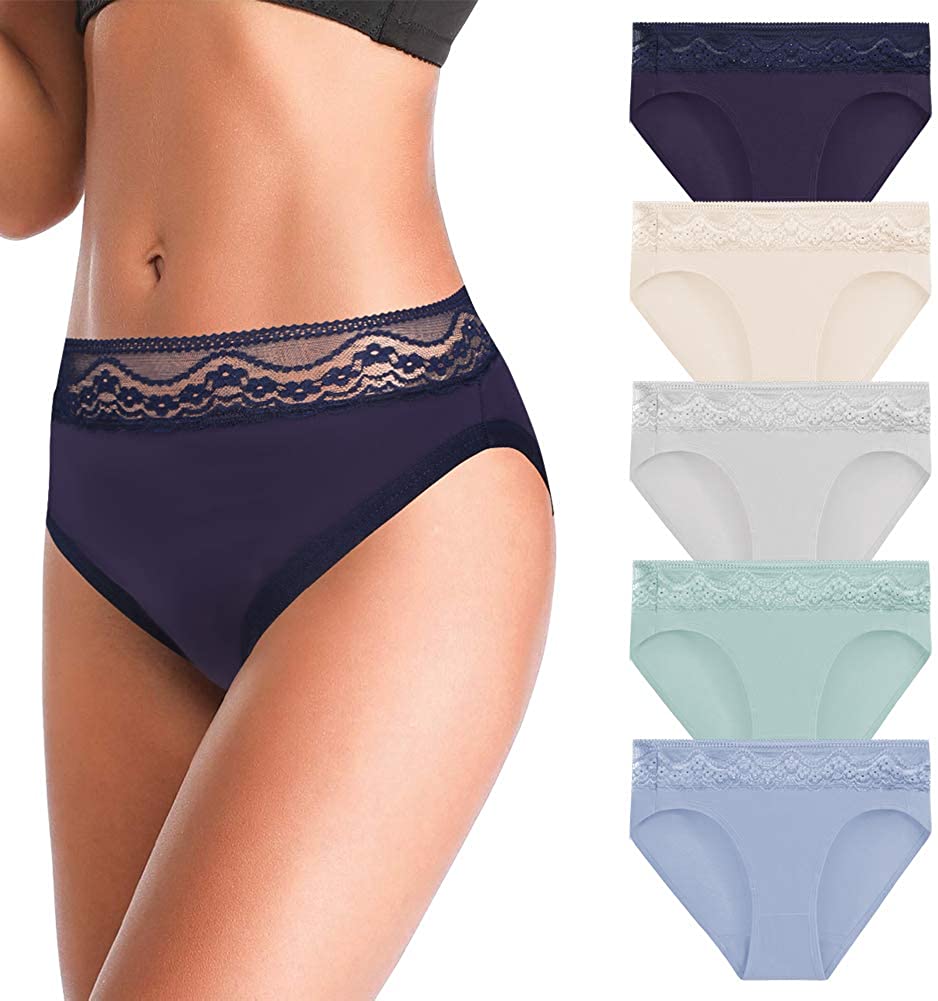 Price:$20.99 5Mayi Underwear for Women Lace Womens Underwear Bikini Panties for Women Briefs Hi-Cut Ladies Bikini Underwear Women 5 Pack at Amazon Women’s Clothing store