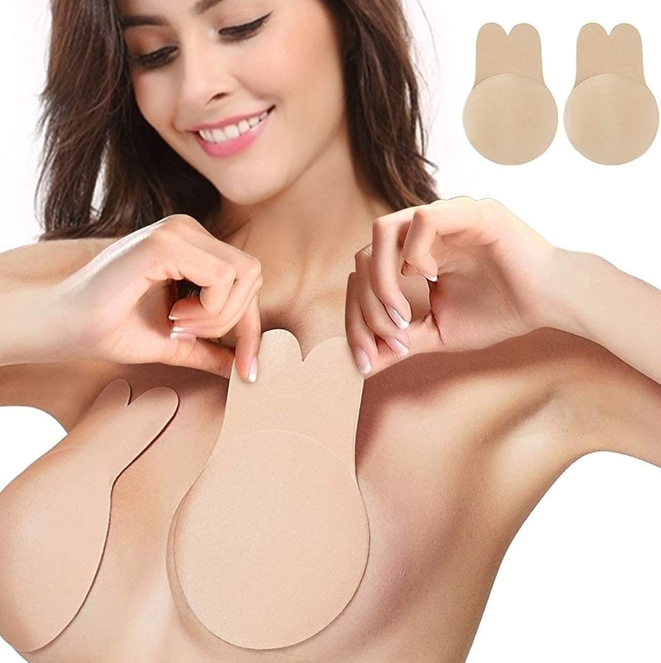 Price:$10.99 Breast Lift Tape, Women Strapless Backless Bra (Rabbit's ears) at Amazon Women’s Clothing store