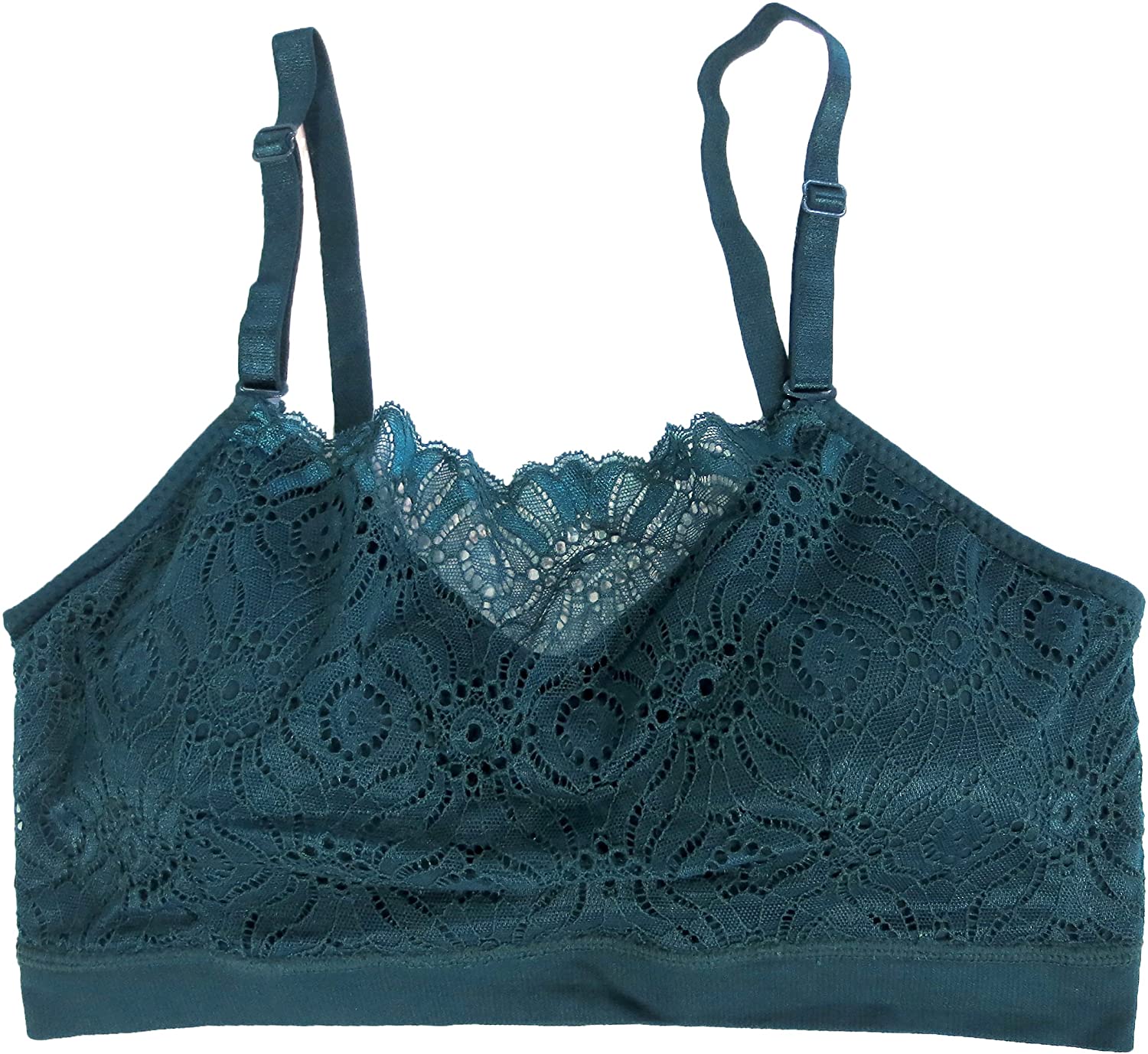 Price:$24.00 Coobie Seamless Lace Coverage Bra, Full Size, Deep Teal at Amazon Women’s Clothing store