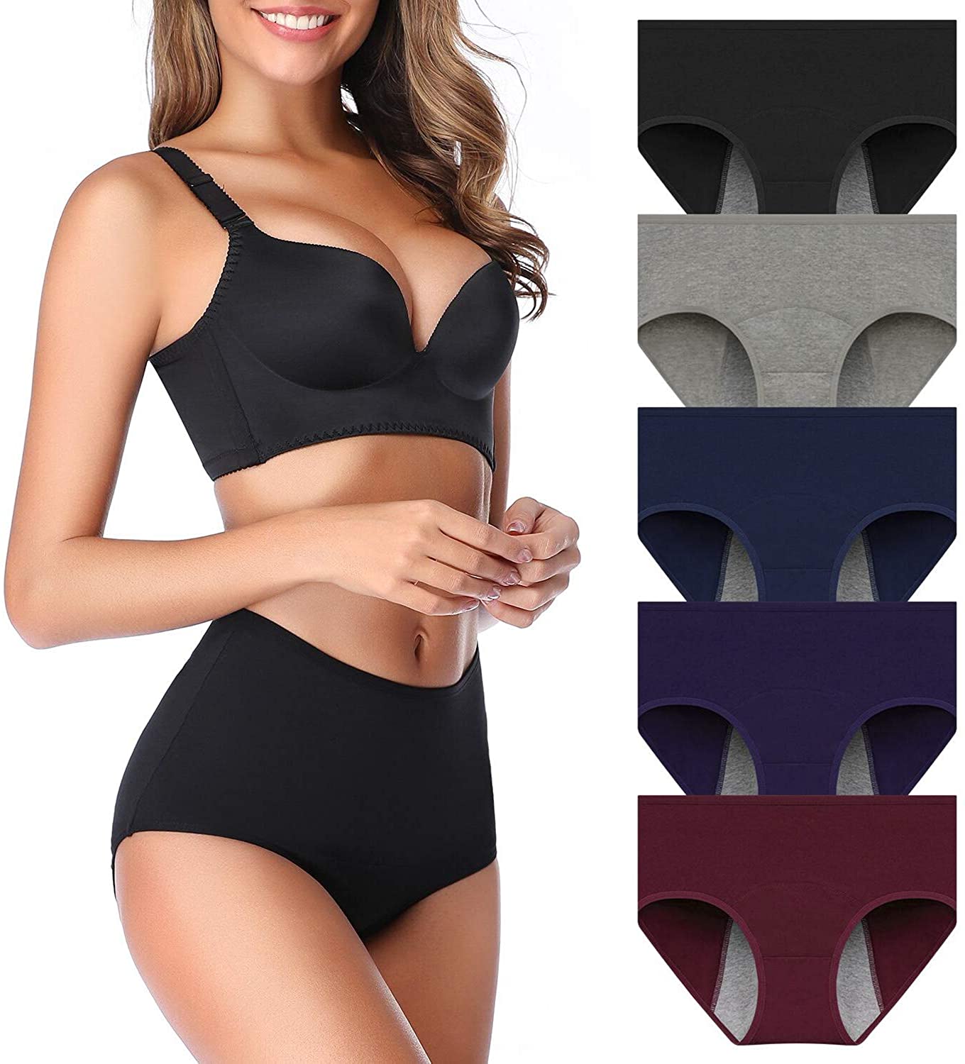Price:$17.29 OLIKEME Menstrual Period Underwear for Women Mid Waist Cotton Postpartum Ladies Panties Briefs Girls at Amazon Women’s Clothing store