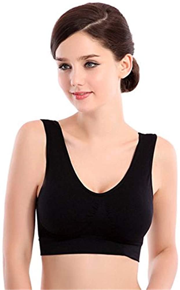 Price:$0.01 HebeTop Sports Bras for Women, Seamless Comfortable Yoga Bra Sleep Bras for Women at Amazon Women’s Clothing store
