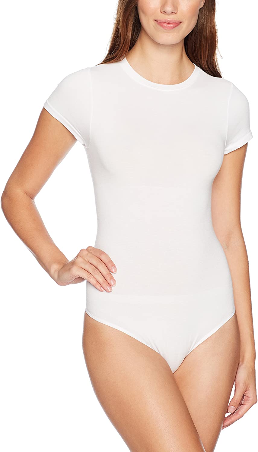 Price:$47.82 Yummie womens Short Sleeve Seamless Shaping Thong Shapewear Bodysuit, White, Medium - Large US at Amazon Women’s Clothing store
