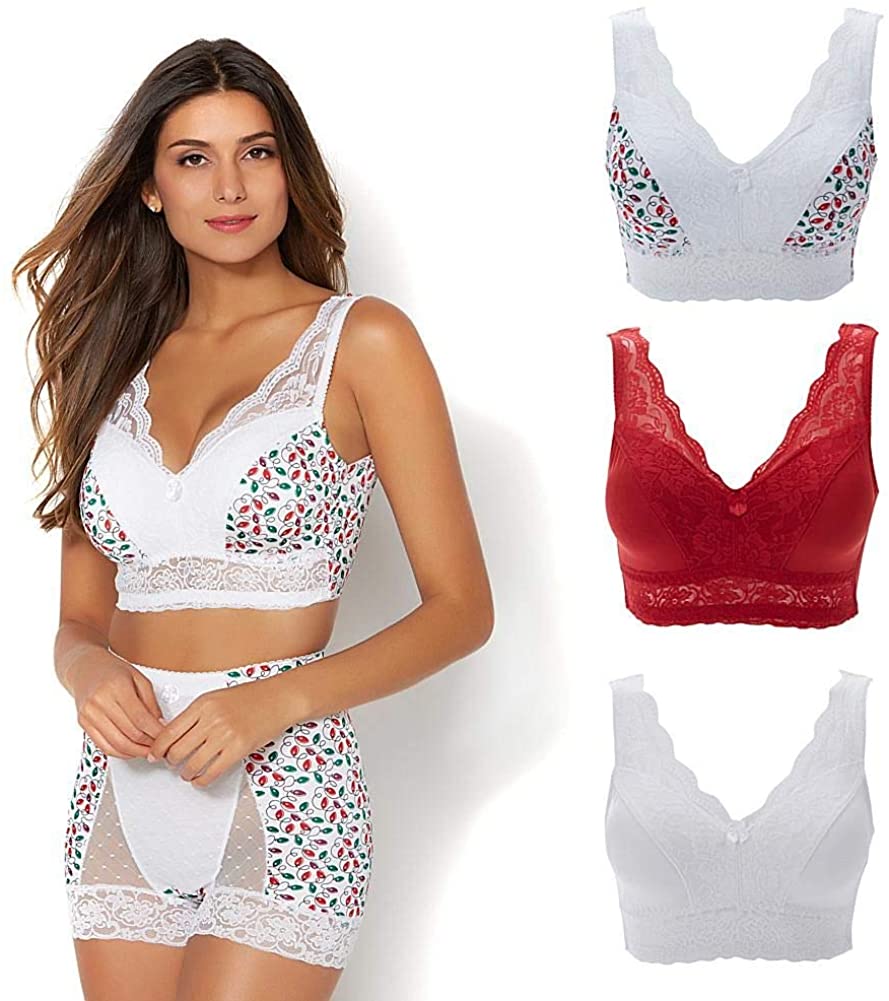 Price:$39.99 Rhonda Shear Pin Up Lace Overlay Bra 3-Pack at Amazon Women’s Clothing store
